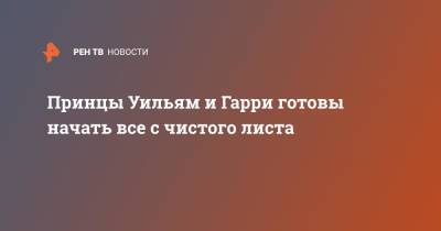 принц Уильям - принц Гарри - принцесса Диана - Меган Маркл - Принцы Уильям и Гарри готовы начать все с чистого листа - ren.tv - Англия - Великобритания