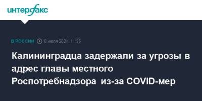 Калининградца задержали за угрозы в адрес главы местного Роспотребнадзора из-за COVID-мер - interfax.ru - Москва - Россия - Калининград