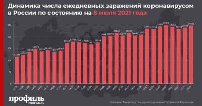 В России выявили 24818 случаев заражения коронавирусом за сутки - profile.ru - Москва - Россия - Санкт-Петербург - Московская обл.