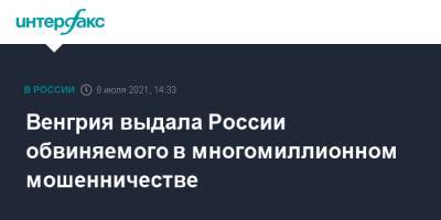 Венгрия выдала России обвиняемого в многомиллионном мошенничестве - interfax.ru - Москва - Россия - Венгрия
