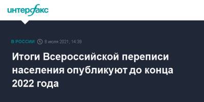 Итоги Всероссийской переписи населения опубликуют до конца 2022 года - interfax.ru - Москва