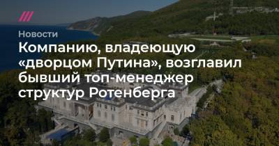 Владимир Путин - Компанию, владеющую «дворцом Путина», возглавил бывший топ-менеджер структур Ротенберга - tvrain.ru - Россия - Геленджик