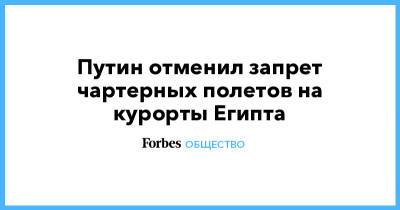 Владимир Путин - Путин отменил запрет чартерных полетов на курорты Египта - forbes.ru - Россия - Египет - Каир