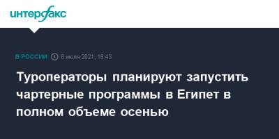 Туроператоры планируют запустить чартерные программы в Египет в полном объеме осенью - interfax.ru - Москва - Египет - Турция