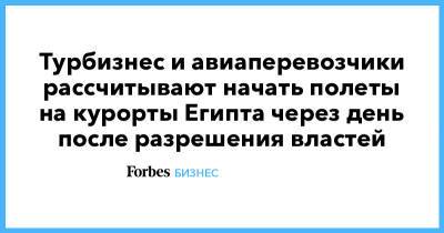 Владимир Путин - Турбизнес и авиаперевозчики рассчитывают начать полеты на курорты Египта через день после разрешения властей - forbes.ru - Россия - Египет - Каир