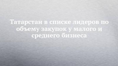 Татарстан в списке лидеров по объему закупок у малого и среднего бизнеса - chelny-izvest.ru - Москва - Санкт-Петербург - Московская обл. - респ. Татарстан - Свердловская обл.