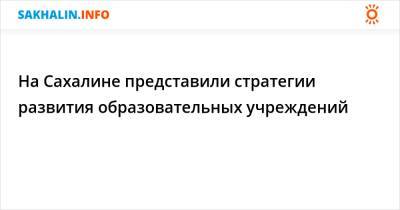 На Сахалине представили стратегии развития образовательных учреждений - sakhalin.info - Сахалинская обл. - Южно-Сахалинск