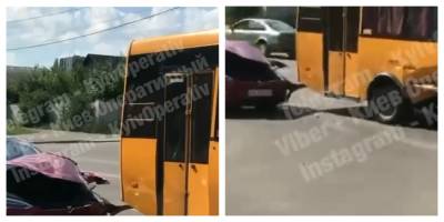 Tesla на скорости протаранила маршрутку: вопиющие кадры аварии в Киеве - politeka.net - Украина - Киев