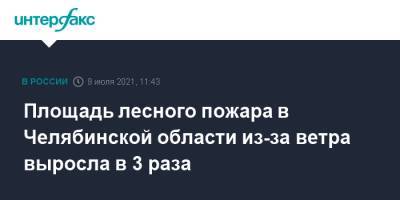 Площадь лесного пожара в Челябинской области из-за ветра выросла в 3 раза - interfax.ru - Москва - Россия - Челябинская обл.
