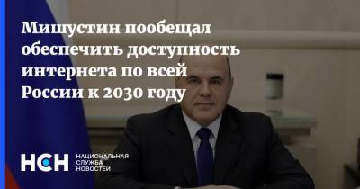 Михаил Мишустин - Мишустин пообещал обеспечить доступность интернета по всей России к 2030 году - nsn.fm - Россия