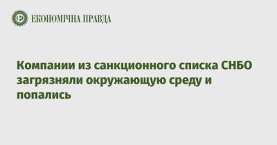 Компании из санкционного списка СНБО загрязняли окружающую среду и попались - epravda.com.ua - Украина - Николаевская обл. - Экология