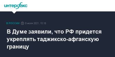 Алексей Чепа - В Думе заявили, что РФ придется укреплять таджикско-афганскую границу - interfax.ru - Москва - Россия - Узбекистан - Таджикистан - Афганистан
