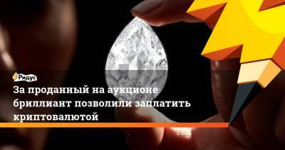 За проданный на аукционе бриллиант позволили заплатить криптовалютой - ridus.ru - США