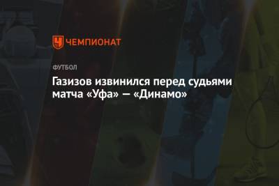 Алексей Сухой - Шамиль Газизов - Газизов извинился перед судьями матча «Уфа» — «Динамо» - championat.com - Уфа