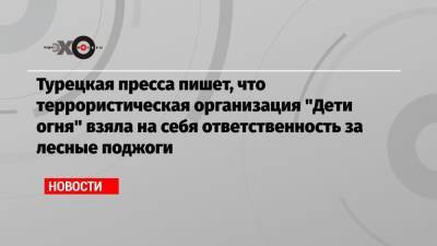 Тайип Эрдоган - Турецкая пресса пишет, что террористическая организация «Дети огня» взяла на себя ответственность за лесные поджоги - echo.msk.ru - Турция - Анкара - Курдистан