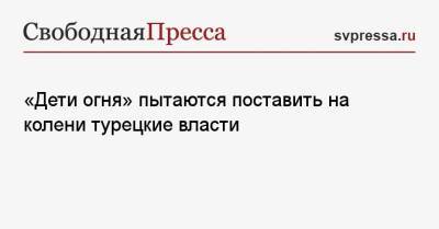 «Дети огня» пытаются поставить на колени турецкие власти - svpressa.ru - Московская обл. - Турция - Амурская обл. - респ. Саха - Анкара - Курдистан