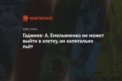 Александр Емельяненко - Артем Тарасов - Камил Гаджиев - Гаджиев: А. Емельяненко не может выйти в клетку, он капитально пьёт - championat.com