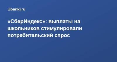 «СберИндекс»: выплаты на школьников стимулировали потребительский спрос - smartmoney.one