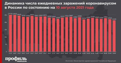 В России выявили менее 22 тысяч новых случаев COVID-19 впервые с 30 июня - profile.ru - Москва - Россия - Санкт-Петербург - Московская обл.