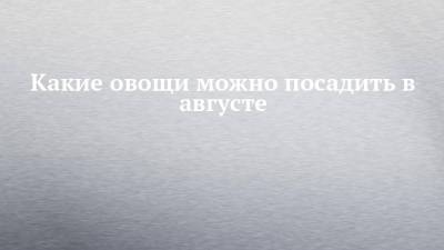 Какие овощи можно посадить в августе - chelny-izvest.ru