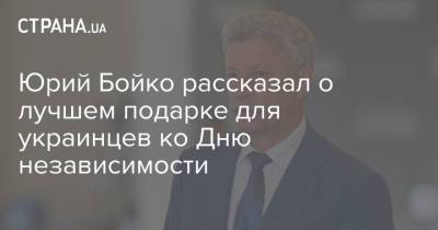 Юрий Бойко - Юрий Бойко рассказал о лучшем подарке для украинцев ко Дню независимости - strana.ua - Украина - Тарифы