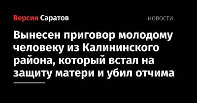 Вынесен приговор молодому человеку из Калининского района, который встал на защиту матери и убил отчима - nversia.ru - Россия - район Калининский