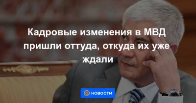 Владимир Колокольцев - Владимир Путин - Кадровые изменения в МВД пришли оттуда, откуда их уже ждали - news.mail.ru - Москва - Россия - округ Юго-Западный, Москва