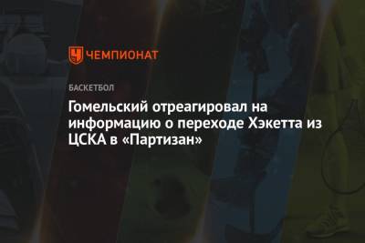 Владимир Гомельский - Гомельский отреагировал на информацию о переходе Хэкетта из ЦСКА в «Партизан» - championat.com