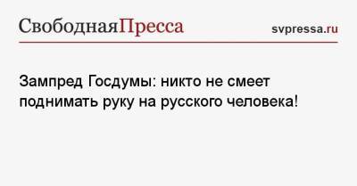 Петр Толстой - Зампред Госдумы: никто не смеет поднимать руку на русского человека! - svpressa.ru - Россия - Китай - США - Казахстан - Эстония - Киргизия - Литва - Тайвань
