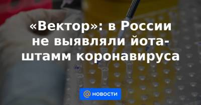 «Вектор»: в России не выявляли йота-штамм коронавируса - news.mail.ru - Россия - США