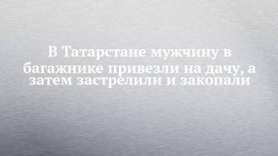 В Татарстане мужчину в багажнике привезли на дачу, а затем застрелили и закопали - chelny-izvest.ru - Россия - респ. Татарстан - Казань - Чебоксары