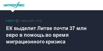 ЕК выделит Литве почти 37 млн евро в помощь во время миграционного кризиса - interfax.ru - Москва - Белоруссия - Литва