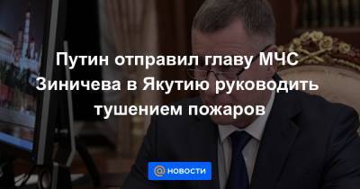 Владимир Путин - Евгений Зиничев - Путин отправил главу МЧС Зиничева в Якутию руководить тушением пожаров - news.mail.ru - Россия - респ. Саха