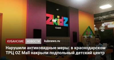 Нарушили антиковидные меры: в краснодарском ТРЦ OZ Mall накрыли подпольный детский центр - kubnews.ru - Краснодарский край - Краснодар