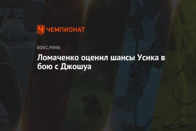 Василий Ломаченко - Александр Усик - Энтони Джошуа - Дерек Чисору - Ломаченко оценил шансы Усика в бою с Джошуа - championat.com - Англия