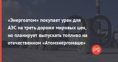 Петр Котин - «Энергоатом» покупает уран для АЭС на треть дороже мировых цен, но планирует выпускать топливо на отечественном «Атомэнергомаше» - thepage.ua - Украина