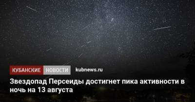 Звездопад Персеиды достигнет пика активности в ночь на 13 августа - kubnews.ru - Краснодарский край