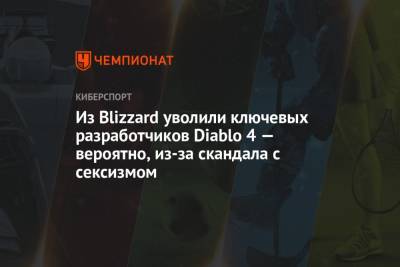 Из Blizzard уволили ключевых разработчиков Diablo 4 — вероятно, из-за скандала с сексизмом - championat.com