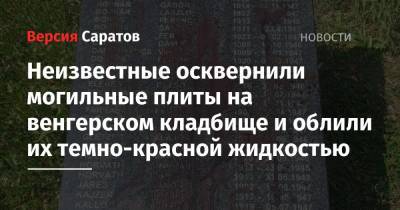 Андрей Сергеев - Неизвестные осквернили могильные плиты на венгерском кладбище и облили их темно-красной жидкостью - nversia.ru - Саратов - район Ленинский, Саратов