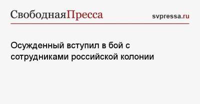 Осужденный вступил в бой с сотрудниками российской колонии - svpressa.ru - Курганская обл.