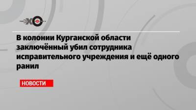 В колонии Курганской области заключённый убил сотрудника исправительного учреждения и ещё одного ранил - echo.msk.ru - Курганская обл. - Курган