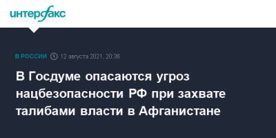 Дмитрий Новиков - В Госдуме опасаются угроз нацбезопасности РФ при захвате талибами власти в Афганистане - interfax.ru - Москва - Россия - Афганистан - Талибан