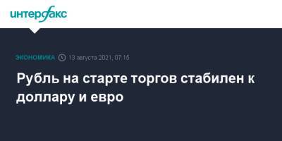 Рубль на старте торгов стабилен к доллару и евро - interfax.ru - Москва - США
