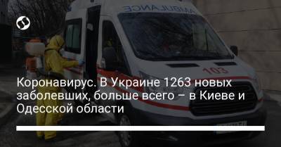Коронавирус. В Украине 1263 новых заболевших, больше всего – в Киеве и Одесской области - liga.net - Украина - Киев - Харьковская обл. - Одесская обл. - Львовская обл. - Донецкая обл.
