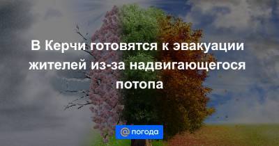В Керчи готовятся к эвакуации жителей из-за надвигающегося потопа - news.mail.ru - Керчь