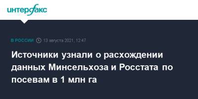 Источники узнали о расхождении данных Минсельхоза и Росстата по посевам в 1 млн га - interfax.ru - Москва - Россия