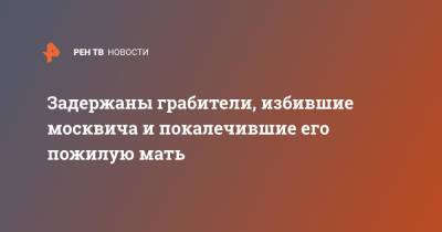 Задержаны грабители, избившие москвича и покалечившие его пожилую мать - ren.tv - Москва - Россия