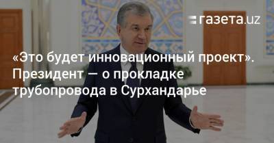 «Это будет инновационный проект». Президент — о прокладке трубопровода в Сурхандарье - gazeta.uz - Узбекистан
