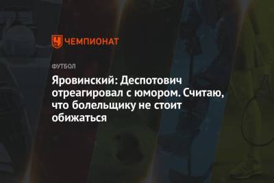 Джордж Деспотович - Олег Яровинский - Яровинский: Деспотович отреагировал с юмором. Считаю, что болельщику не стоит обижаться - championat.com