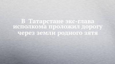 В Татарстане экс-глава исполкома проложил дорогу через земли родного зятя - chelny-izvest.ru - респ. Татарстан